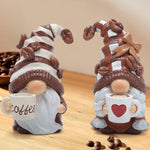 2PCS Coffee Gnomes Figurines - Swedish Tomte Elf Dwarf Decor for Bar, Home, Gifts