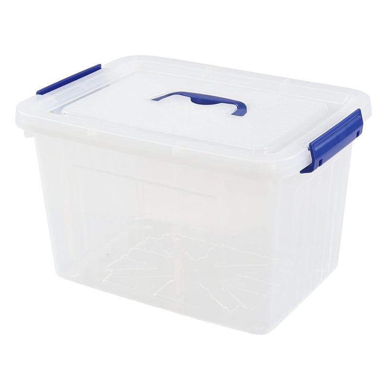 12 Quart Clear Plastic Bin With Lid, Latching Box With Handle, Set Of 1