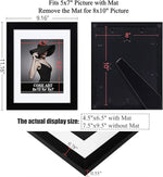 8x10 Black Picture Frame Set of 4,Display Pictures 5x7 with Mat or 8 x 10 without Mat,Multi Photo Frames Collage for Wall or Tabletop Display