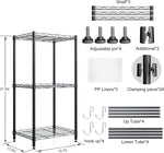 3 Tier Shelves Storage, Wire Shelf Unit, Standing Adjustable Metal Shelves Organizer, Storage Racks for Restaurant Garage Pantry Kitchen Garage(Small，15.7 '' x 11.8" x 31.5 ")…