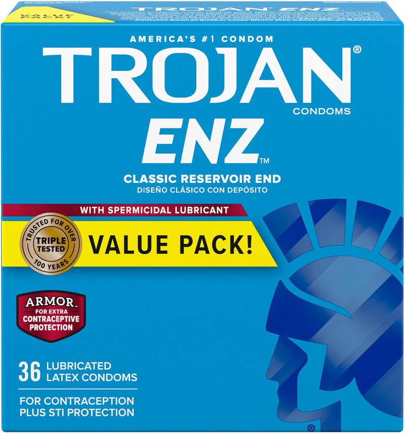 ENZ Armor Spermicidal Lubricated Condoms - 36 Count