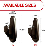 Forever Classic Large Metal Wall Hooks - Damage-Free, Adhesive, 2 Hooks