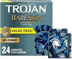 Bareskin Thin Premium Lubricated Condoms - 24 Count