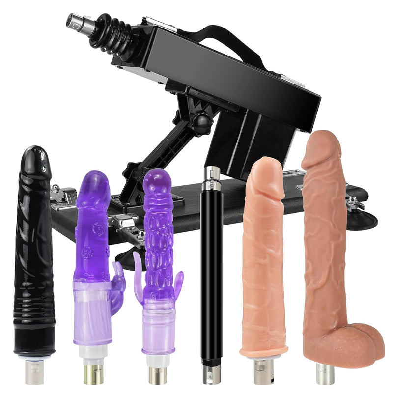 Sex Machine Thrusting Dildo Machine With Attachments, Automatic Sex Machines For Women And Men With 3Xlr Connector, Handsfree Sex Toys For Adult