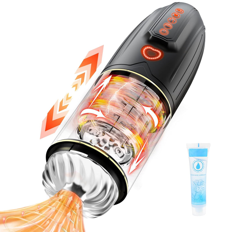 Automatic Male Masturbators Sex Toys - Male Pocket Pussy Sleeve Vagina Stroker Toy Blowjob Stimulator With 10 Thrusting & 10 Sucking 10 Rotating Mode, Waterproof Adult Sex Toys & Games For Men Orgasm