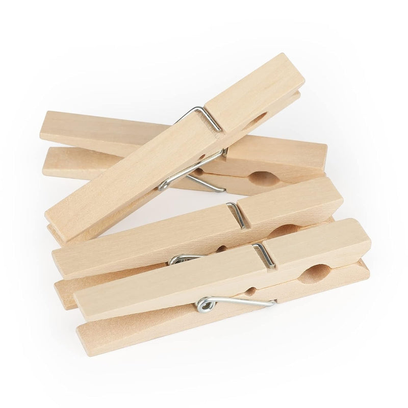 100 Pcs Clothes Pins-Clothespins-2.8" X 0.5"Wooden Clothespins Heavy Duty Outdoo