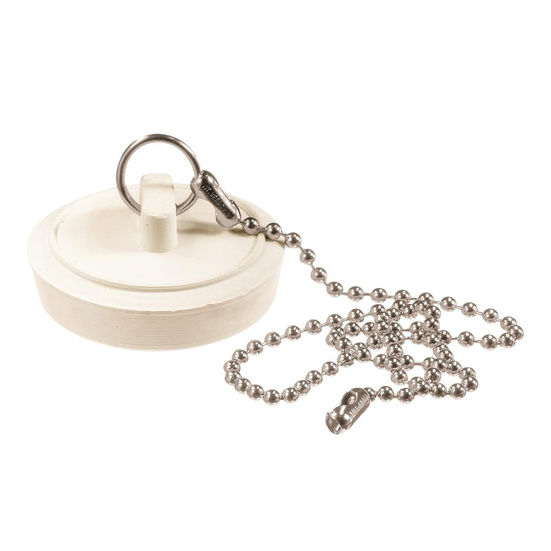 , 1-3/4" Pp820-7 Drain Stopper 1 3/4-Inch Diameter With Chain, White