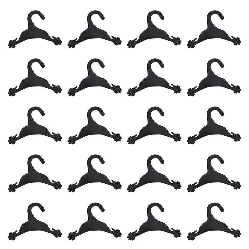 20 Packs Pet Apparel Hangers, Black Pet Clothes Hangers Cute Plastic Flexible St