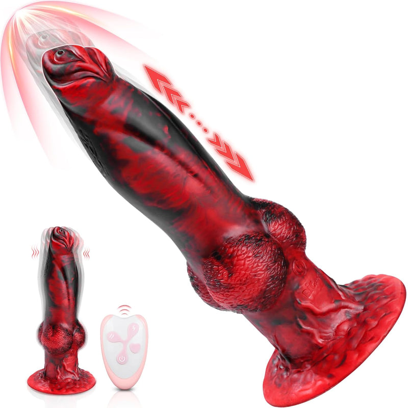 Thrusting Dildo Vibrator Sex Toys - 3In1 Huge Monster Dildo With 7 Modes For U And G-Spot, Thick Anal Dildos With Suction Cup, 8.8" Big Knot Fantasy Dildo Adult Sex Toys & Games For Women Men