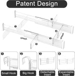 Expandable Drawer Dividers with Inserts - Adjustable Drawer Organizers Separators for Kitchen, Bedroom, Dresser, Office, 5 Long Dividers(12.6-22.8 IN) with 10 Inserts(3.9-7.1 IN)-Clear