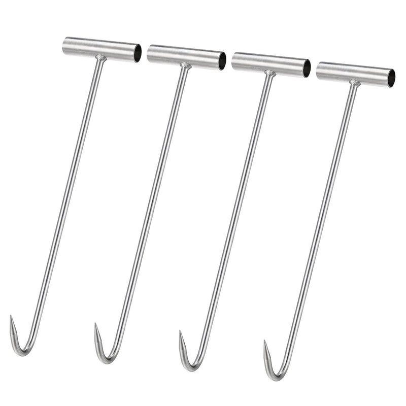 15.35Inch T-Handle Meat Boning Hook, Galvanized T Hooks For Kitchen Butcher Shop