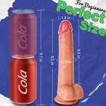 8.5" Realistic Dildo with Movable Foreskin, Suction Cup & Strap-On Compatibility