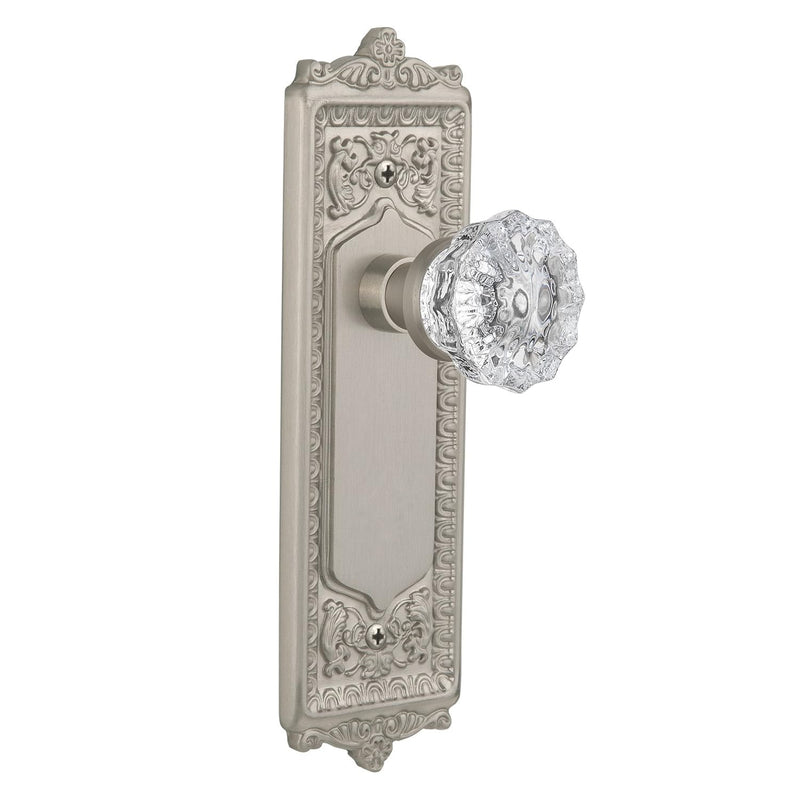 , Privacy-2.75", 714972 Egg And Dart Plate With Keyhole Crystal Knob, Nickel,