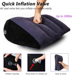 Sex Toy Pillow Cushion with Sex Strap, Inflatable Sex Ramp Furniture for Couple Deep Position Support, Sex Wedge Velvet Pillow for Bedroom, Adjustable Thigh Restraint Sling for Women Men and Couples