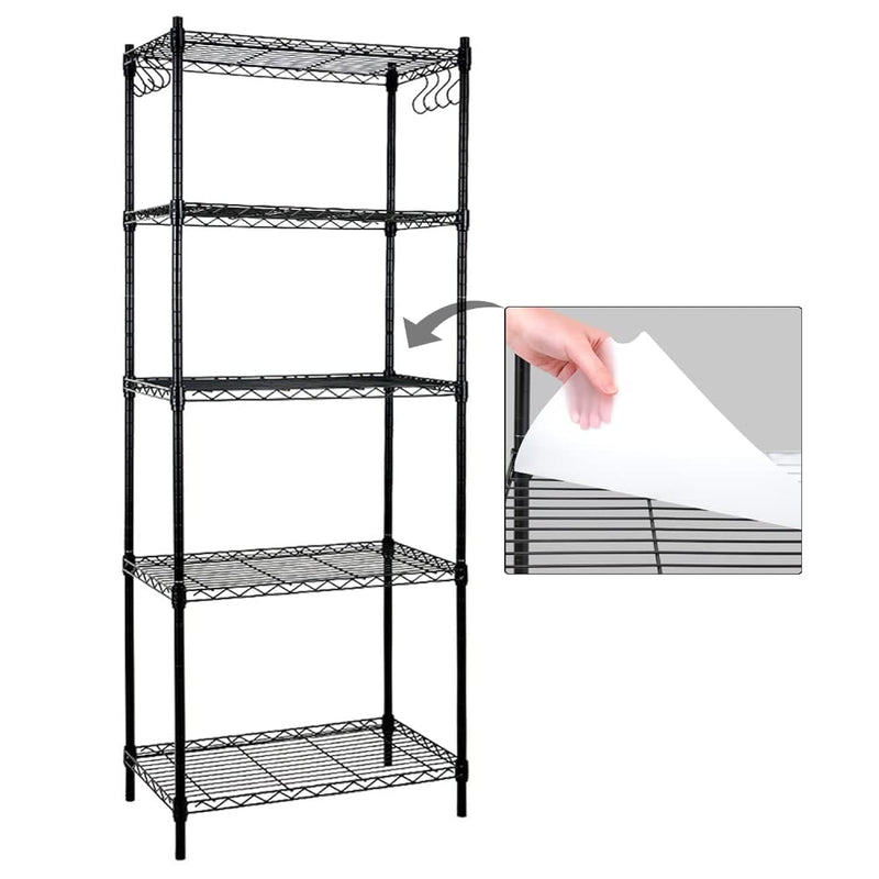 Efine 5-Shelf Shelving Unit With Shelf Liners Set Of 5, Nsf Certified, Adjustabl