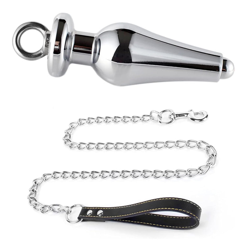 Anal Butt Plug Stainless Steel Hollow Anus Plug With Leash Chain Dilator Expender Cleansing Stimulation Masturbation Training Bdsm Bondage Sex Toy