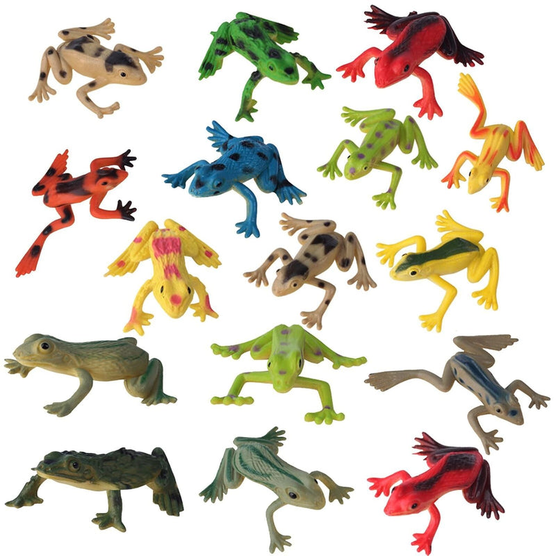 16Pcs Plastic Frogs Toy For Kids Easter Party Favors Mini Red Frogs Toys Fu