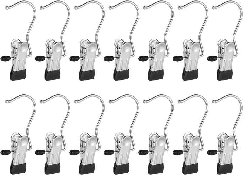 Frezon 30 Pack Boot Hanger Legging Organizer for Closet, Boot Holder, Hanging Clips, Portable Multifunctional Hangers Single Clip Space Saving for Jeans, Hats, Tall Boots, Towels(Black)