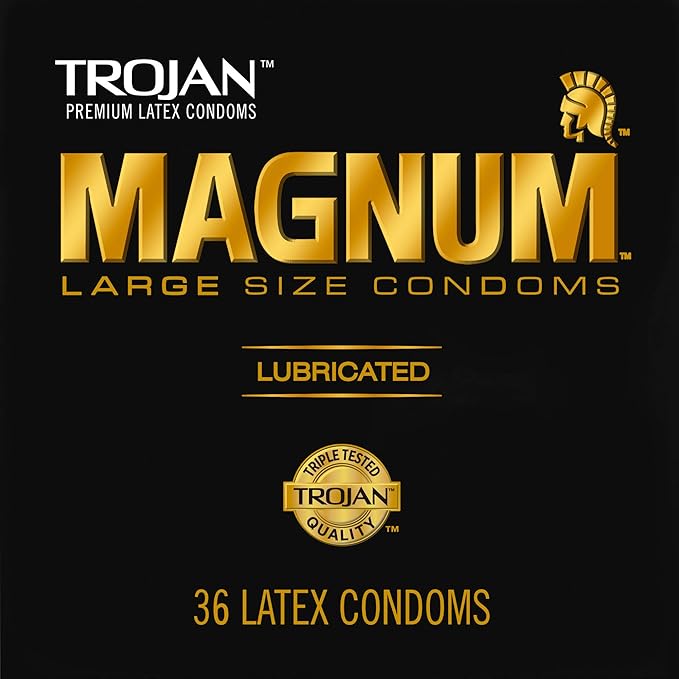 Magnum Lubricated Large Condoms, Comfortable and Smooth Lubricated Condoms for Men, America’s Number One Condom, 36 Count Pack