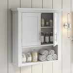 Somerset Two-Door Bathroom Storage, White Wall Cabinet, Color