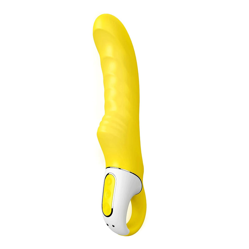 Yummy Sunshine G-Spot Vibrator - Vibrating Dildo, Ribbed Shaft, 12 Vibration Programs, Retaining Ring - Soft Silicone, Waterproof, Rechargeable