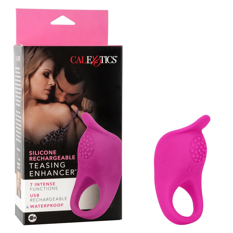 Rechargeable Passion Enhancer – 7 Function Vibrating Waterproof Pleasure Ring – Silicone Clitoral Massager Sex Toy For Couples - Pink