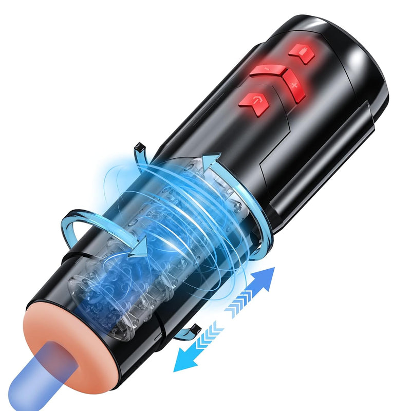 Sex Toy Male Masturbators Cup: Automatic Adult Toys With Rotating & Thrusting Hand Free Pocket Pussy Stroker With Realistic Silicone Sleeve - Erotic Penis Games For Man Electric Men Blowjob Machine