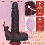 Thrusting Dildo Vibrator Sex Toy, 8.26 Inch Realistic Dildos with 3 Thrusting and 5 * 5 Vibration Remote Control Dual Vibrating Dildo Adult Toys for Women Couple Anal Clit G-Spot Stimulation