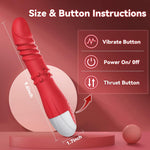 Thrusting Dildo Vibrator Sex Toys | 9.6" Sex Machine Dildos with Rotating Balls | 3 in 1 Adult Toys with 6 Thrust & Rotation *10 Vibration Modes | Adult Sex Toy Vibrators for Women Couples Pleasure B