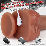 Thrusting Vibrating Dildo - 8.7" Realistic Silicone Toy with 10 Modes for G-Spot & Anal