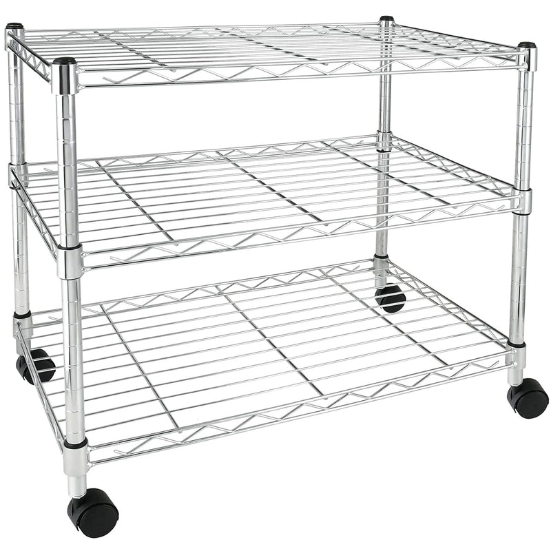 3-Tier Heavy Duty Storage Shelving Unit,Chrome,23L X 13W X 20H Inch