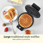 Round Classic Waffle Maker, Brushed Stainless,Silver