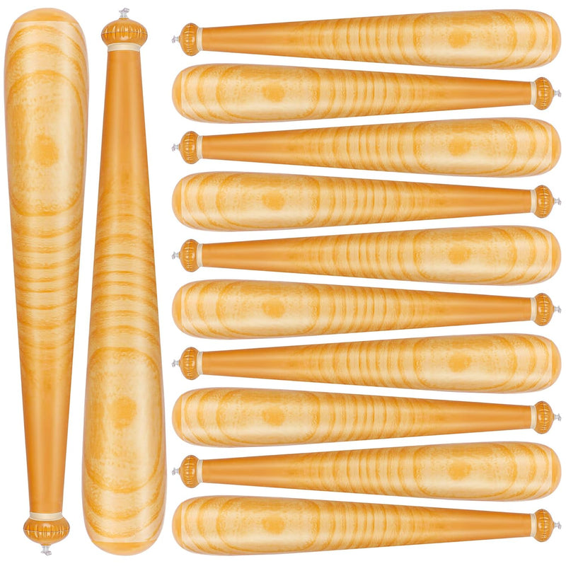 12 Pack Baseball Bat Inflates 29.5 Inch Inflatable Baseball Bat Wood Grain Inf