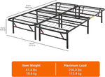 Bed Frame with Storage, Foldable Metal Platform, Sturdy Steel, No Box Spring Needed, 14 inches High, Tool-Free Setup, Full Size, Black