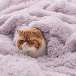 Lavender Fuzzy Faux Fur Blanket - Soft, Thick Sherpa Decorative Queen Blanket, 90X90 Inches, 640 Gsm