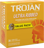 Ultra Ribbed Condoms For Ultra Stimulation, 36 Count, 1 Pack