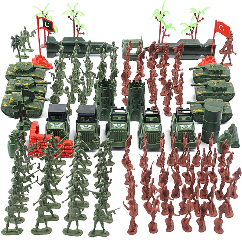 307 Pcs Army Toys Military Set, Men Soldier Playset Plastic Toy Soldiers Fi