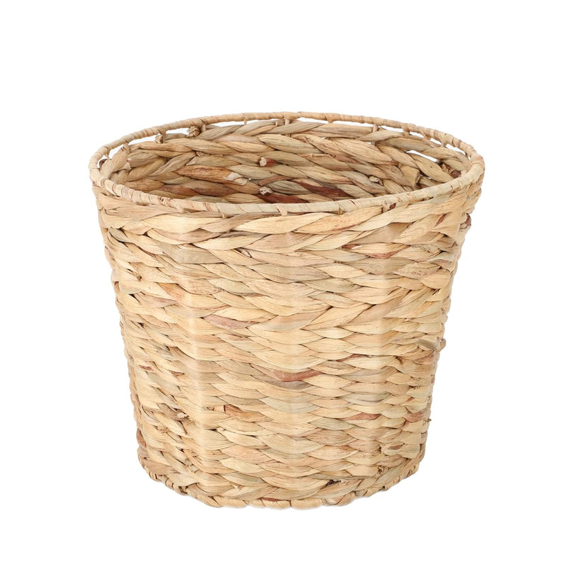 Household Essentials Woven Water Hyacinth Wicker Waste Basket,Round Waste Paper