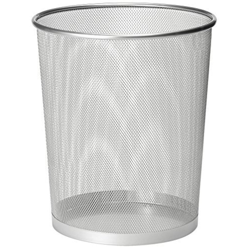 Metal Wire Mesh Waste Basket Garbage Trash Can For Office Home Bedroom Height 10