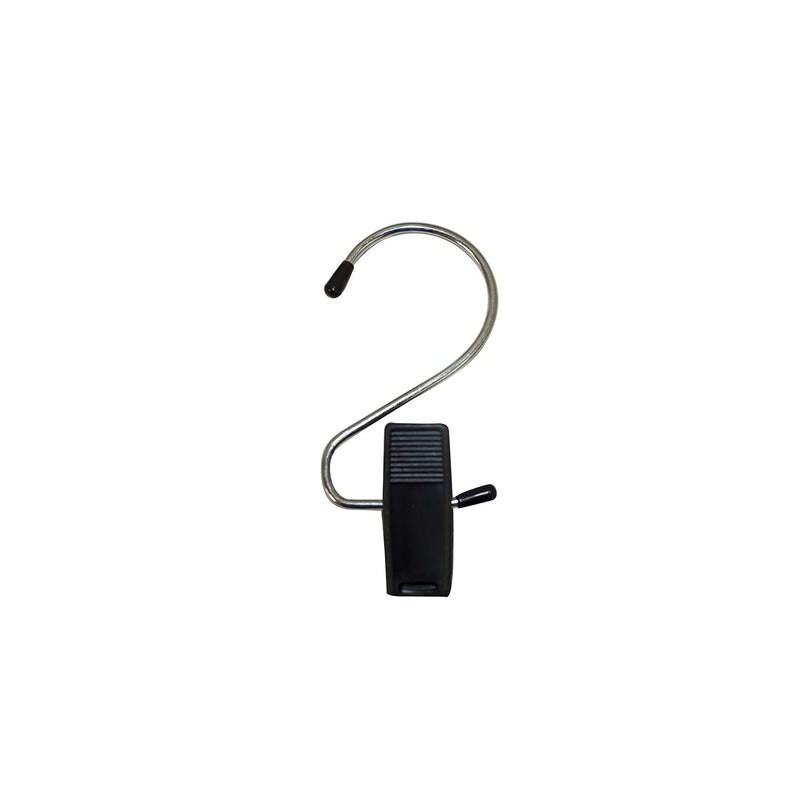 610B12 Boot Clip Hanger, Chrome, Black Plastic Clip, 4.5” (Pack Of 12)