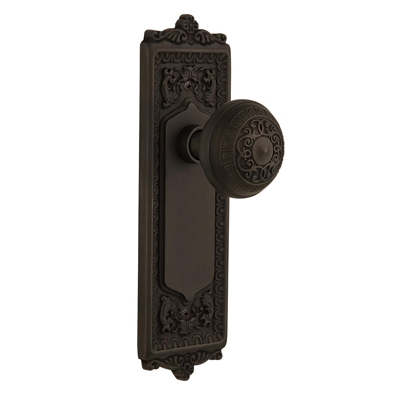 , Passage-2.375", Oil Rubbed Bronze Plate With Egg & Dart Knob, (704147)