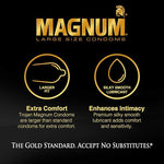 Magnum Large Size Lubricated Condoms - 12 count