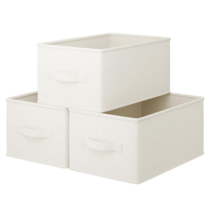 3 Pack Large Fabric Storage Bins For Shelves | 14.5X10X9In Closet Storage Bins |