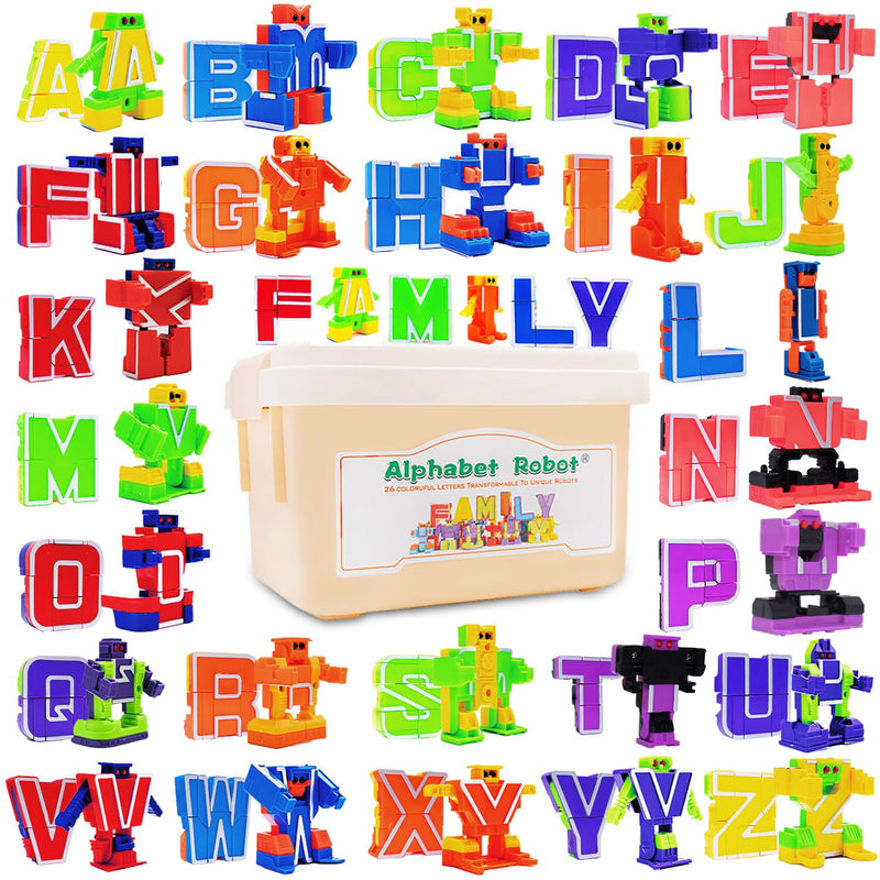 26 Pieces Alphabet Robots For Kids Alphabet Learning Toys, Alphabots Transf