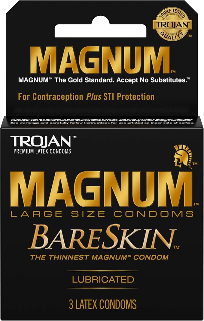 Magnum Bareskin Male Condoms, 3 Count