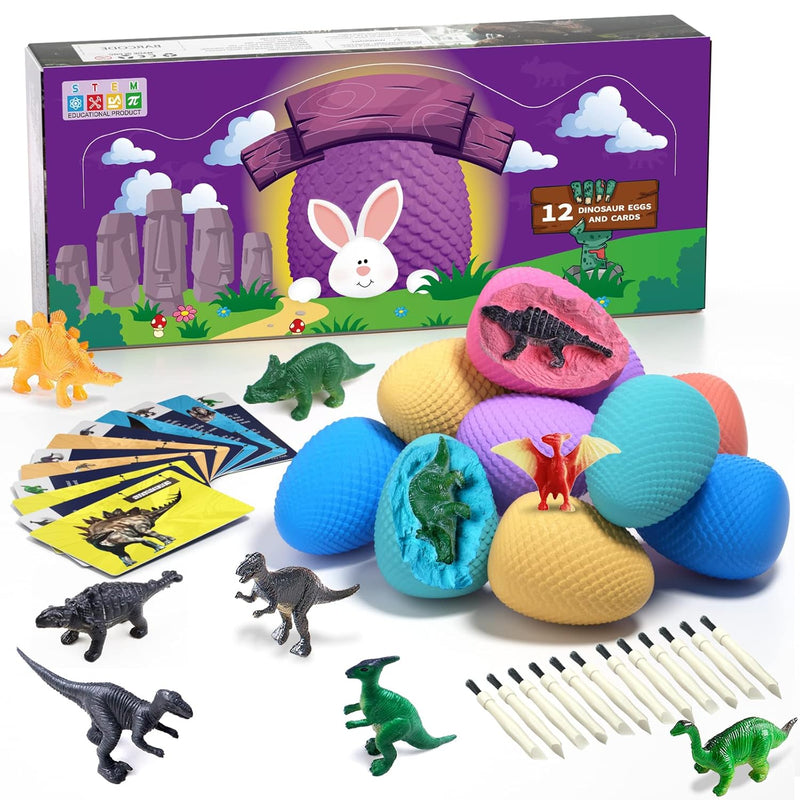 12 Unique Dinosaur Eggs, Dinosaur Eggs Excavation/Dino Eggs Dig Kit With To