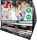 10 Pack 4x6 Magnetic Picture Frames for Refrigerator - Magnet Picture Frames for Fridge - Magnetic Photo Sleeves - Magnetic Photo Pockets - Magnetic Picture Holder - Locker Magnet Frames