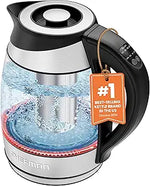 Electric Kettle with Temperature Control, 5 Presets LED Indicator Lights, Removable Tea Infuser, Glass Tea Kettle & Hot Water Boiler, 360° Swivel Base, BPA Free, Stainless Steel, 1.8 Liters