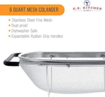 Premium 6-Quart Over-the-Sink Stainless Steel Colander with Expandable Handles