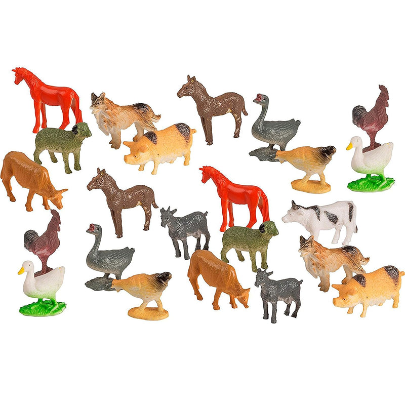 100 Piece Party Pack Mini Farm Animals Plastic Mini Educational Animal Toys